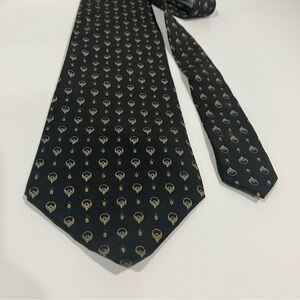 Pagliano silk tie black gold